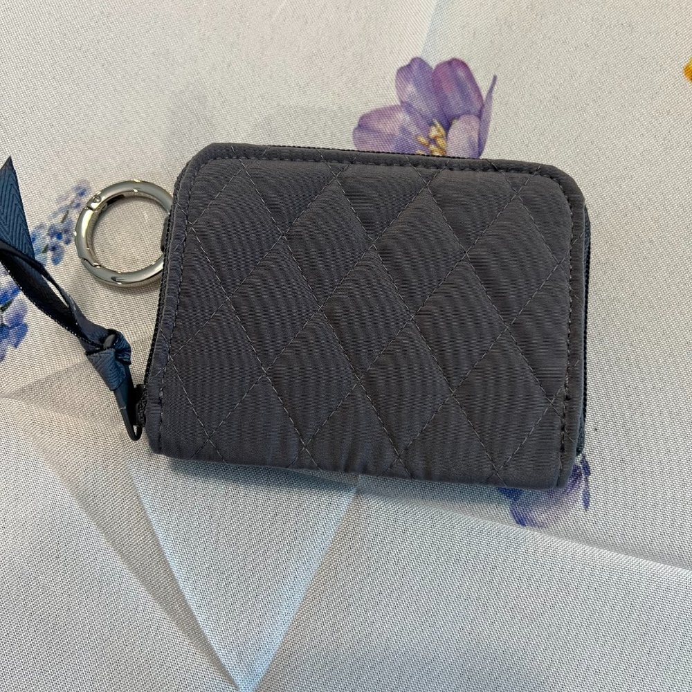 Vera Bradley Carbon Gray RFID petite Zip-Around Wallet